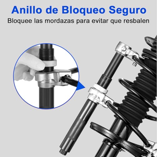 ADILIKADII Kit Compresor de Muelles de Horquilla, 2 Herramienta Compresor de Macpherson Intercambiable de Resorte Bobina de Choque con Mordazas Soporte Seguridad para Coche Camión Motocicleta, 2000Lbs