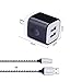 Wall Charger, Charging Block, FiveBox 2.1A Dual Port Phone Charger Box Base USB Wall Charger Cube Brick Plug With 2-Pack 6ft Micro USB Cable Android Charger Cord For Samsung Galaxy S6/S7 Edge J3 J7 LG