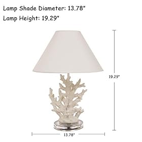 eUty Table Lamp for Living Room/ Bedroom Farmhouse Side Novetly Coral Table Lamp with Burlap Lamp Shade - 19.29" High 41VHMwA7 eL