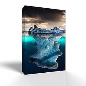 Canvas Wall Art The Tip of an Iceberg Pictures Home Wall Decorations for Bedroom Living Room Paintings Canvas Prints Framed - 12x18 inches