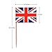 Topoox 100 Pack British Flag Party Cupcake Picks Toothpick Flag Dinner Flags Cake Toppers Decorations