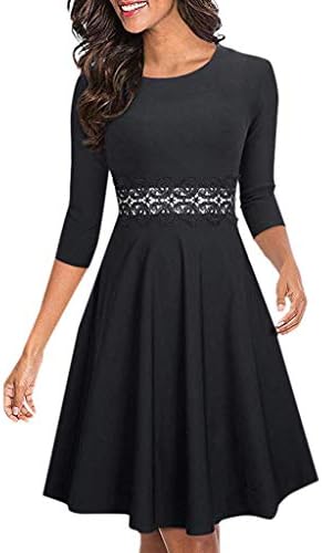 Pervobs Cute Dress for Women Half Sleeve Cocktail A-Line Embroidery High Waist Swing Party Wedding Guest Dress Vestido