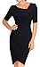 HOMEYEE Women's Vintage Wear to Work Short Sleeve Red Cocktail Party Dress B327 (10, Black)