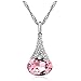 HuntGold 1X Artificial Rhinestone Diamond Crystal Pendant Chain Necklace Lovers Gift(pink)