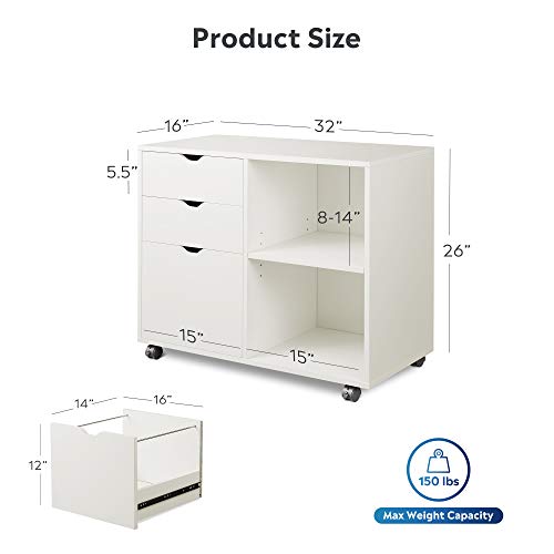 DEVAISE 3 Drawer Lateral File Wood Filing with