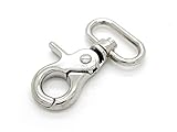 CRAFTMEmore All Sizes Swivel Trigger Snap Hook Metal Lobster Claw Clasps Purse Clips Accessories 2PCS (3/4 Inch, Silver)