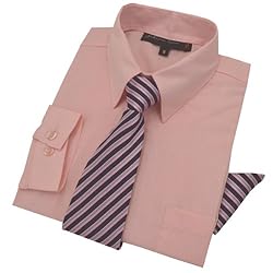 Johnnie Lene Boys Dress Shirt with Tie and