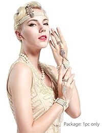 Coucoland 1920s - Juego de anillos para pulsera de perlas de imitación con cristales austriacos