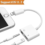 2 in1 Lightning Audio +Charger Adapter for iPhone X 8/7/6/Plus to 3.5mm Headset Earphone.Headphone Audio Splitter and Charging Adaptor(Support Audio + Charge + +Compatible iOS 10.3/11or Later)