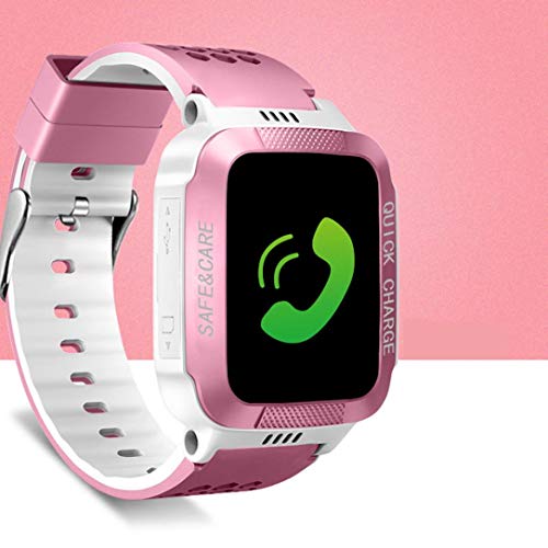 Buybuybuy Smart Watch for Kids,Y21S Smartwatches for Girls Boys Phone Watch Camera SOS Alarm Clock, Safety Dual Positioning Child Phone Watch for kids Birthday Great Gifts (Pink) - Thumbnail 4