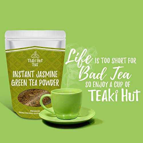 TEAki Hut Organic Instant Jasmine Green Tea Powder (4 oz / 80 Servings)
