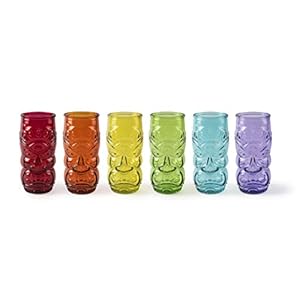 Excelsa Tiki Set van 6 glazen multicolor long drink 550 ml, glas