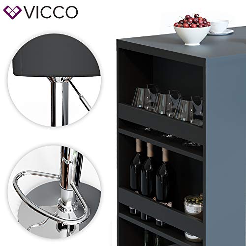 Vicco Bartisch Bar Weiß Anthrazit Tresen Bartresen Stehtisch Tisch Tresentisch Bistrotisch Küche mit 3 extra Fächern… – Bild 7