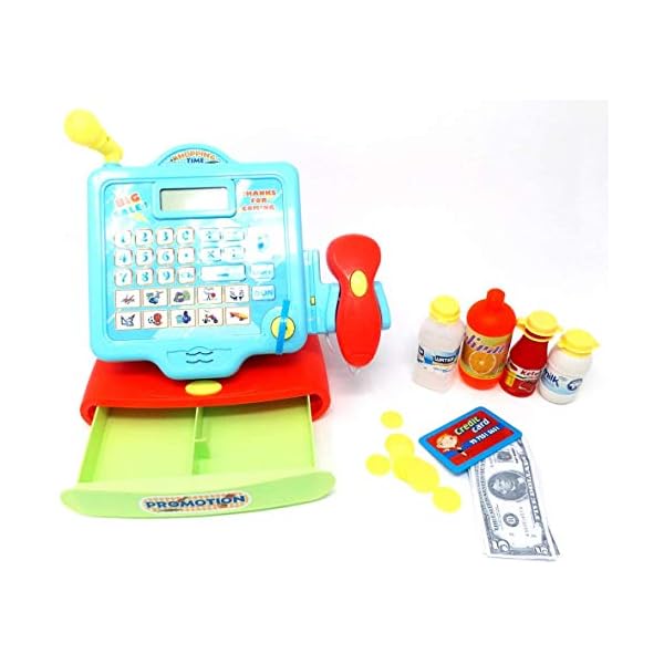 Brigamo Kinder Supermarkt Kasse, Registrierkasse mit Scanner und Digital Display
