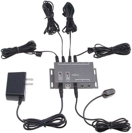 AGPtek IR Remote Control Extender 4 Emitters 1 Receiver Infrared IR Repeater Hidden System Kit DC