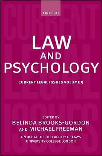 Law And Psychology Current Legal Issues Volume 9 Belinda - 