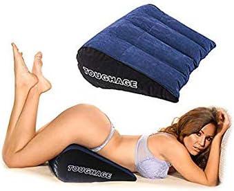 CICOMING Inflatable Triangle Support Pillow Portable Magic Cushion Ramp Body Pillow for Couples, Positioning for Deeper Position Support Pillow, PVC Flocking Travel Pillow C190211
