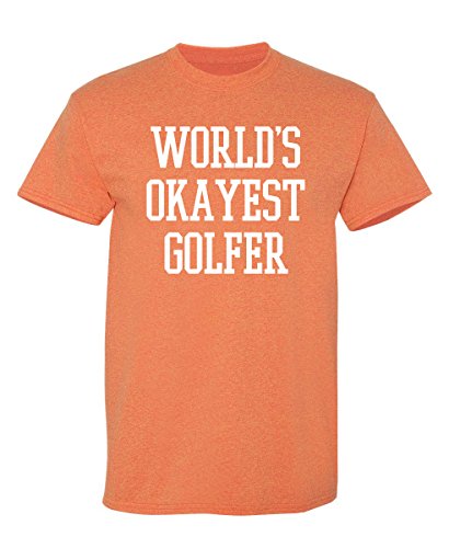 World's Okayest Golfer Funny Novelty Graphic Sarcastic T Shirt L Sunset