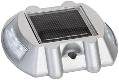XIQI Solar Power Outdoor Road Stud Driveway Mountain Roads Aboard Ships Watercrafts Pathway Dock Spike Light Lamp with 6 LEDs,Static Light Mode (White Light)
