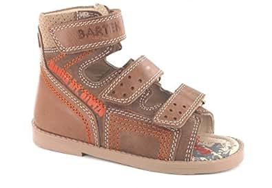 Amazon.com | Bartek Boys Bronze Orthopedic Leather Sandals with Arch and Ankle Support | Sandals