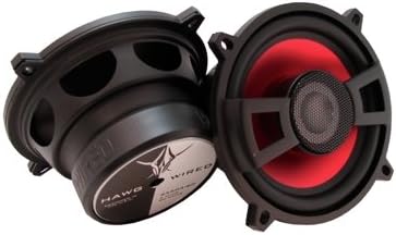 HAWG WIRED SX SERIES COMPONENT SPEAKERS 4 OHM 5 1/2" SPEAKER BLACK/RED 06-13 HARLEY FLHT - ELECTRA GLIDE