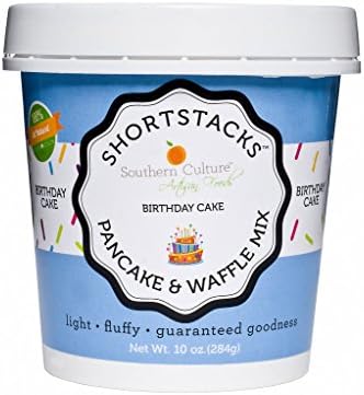 Shortstacks by Southern Culture Foods, Birthday Cake Gourmet Pancake and Waffle Mix, 10 Ounce Carton - 3 Pack