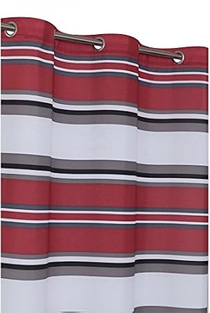 Rideau De Cuisine Rouge Et Gris