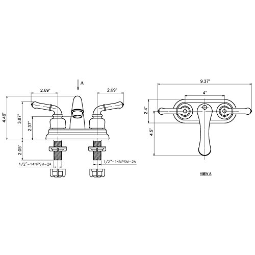 Builders Shoppe 2001CP/3220CP/4120CP RV Bathroom Faucet with Matching Hand Shower Combo Chrome Finish
