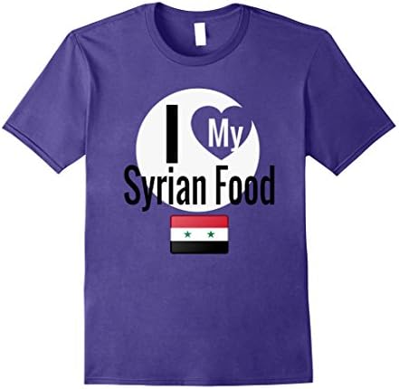 Men's I Love My Syrian Food Funny Syria Flag T-shirt 3XL Purple