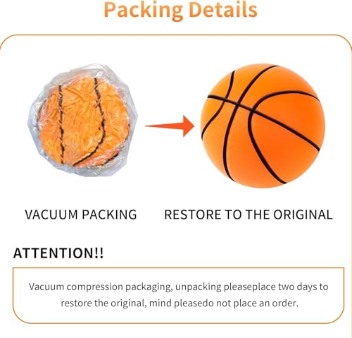 Indoor Silent Basketball with Net Bag Size 7-2026 Upgraded,Uncoated High-Density Foam Basketball,Soundless Design with Real Touch Groove Lines for Quiet Training & Practice,Durable Long-Lasting Use