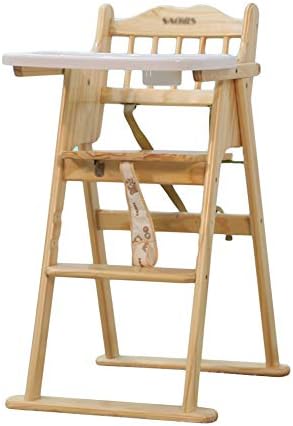 Folding chair Wooden Portable Foldable Baby High Chair, Baby Multi-Function Eating Chair (color : Wood color)