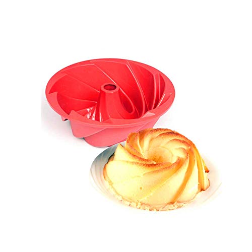 Bundt Pans 6 1/2 Inch,Silicone Baking Molds,Grade Fluted Round Cake Pan,Non-Stick Cake Pan for Bread,Gelatin,Jello,Buntcake,Tube Bakeware for Oven and Instant Pot,DIY Baking Tool Red - Thumbnail 5