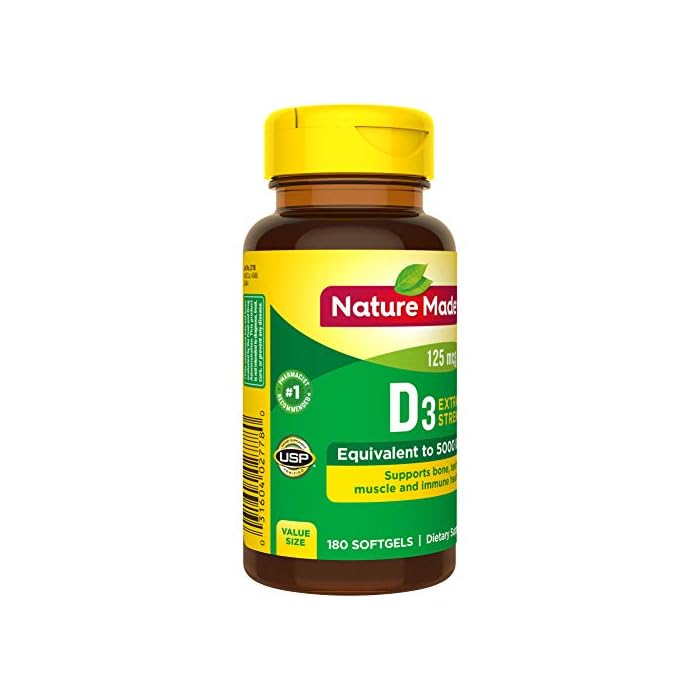 Nature Made Extra Strength Vitamin D3 5000 IU (125 mcg), Dietary