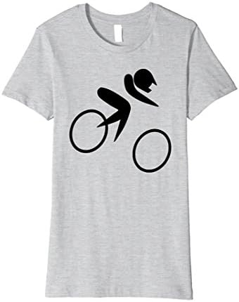 Womens Bicyclist on a Bicycle Tee Shirt Medium Heather Grey