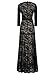 Miusol Women's Floral Lace 2/3 Sleeves Long Bridesmaid Maxi Dress