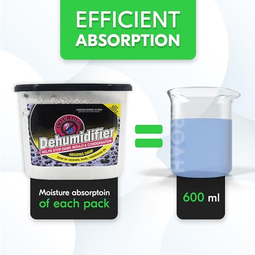 AMROAH 6 Pack 600ml Humidity Moisture Absorbers Boxes Dehumidifier & Odor Eliminator with Activated Carbon, Absorber Moisture Containers for Home Bathroom Basement Closet Kitchen Wardrobe