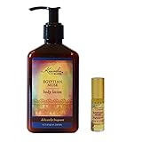Kuumba Made Fragrance Gift Set, One Egyptian Musk 1/8oz Fragrance oil with roll on applicator and One Egyptian Musk Lotion 6oz
