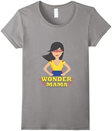Womens Wonder Mama Shirt-Wonder Mom Life-SuperHero Mom T-shirt Small Slate
