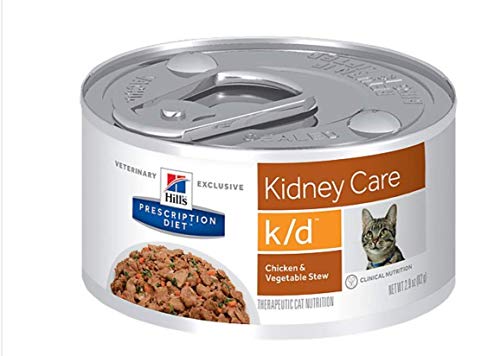 Hill's Pet Nutrition K/d Kidney Care Chicken & Vegetable Stew Canned Cat Food, 2.9 oz, 24 Pack Wet F - //medicalbooks.filipinodoctors.org