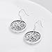 YFN 925 Sterling Silver lucky Irish Celtic Knot Triangle Vintage Dangle Earrings (Ancient silver)