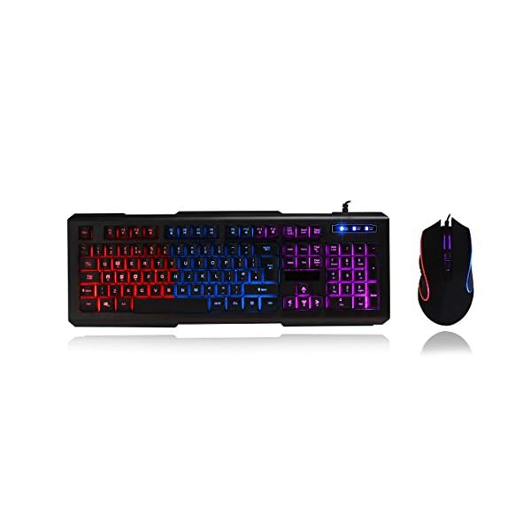CiT Avenger Gaming Keyboard and Mouse, 3 Colour Mode, LED Backlight, Gaming Keys, Multimedia Functions, USB, For Rapid…