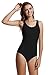 zeraca Women's Sport Racerback One Piece Swimsuits (M10, Black)