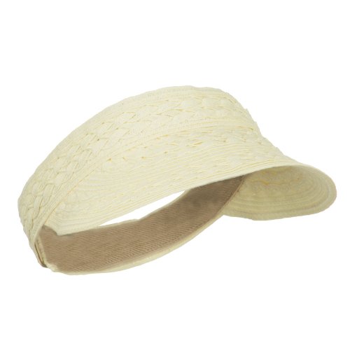 Toyo UPF 50+ Braided Designed Visor - Ivory OSFM