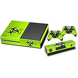 Skins Stickers for Xbox One - Custom Xbox One Console Remote Controller Protective Vinyl Decals Covers - Leather Texture Protector Accessories Fit Xbox 1 Controller - Biological Hazard