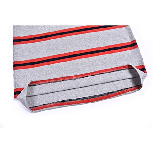 Dry fit Polo Shirts for Men Short Sleeve Regular Fit Striped Polo Shirt with Pocket Mens Casual Summer 2019 Red - Thumbnail 6