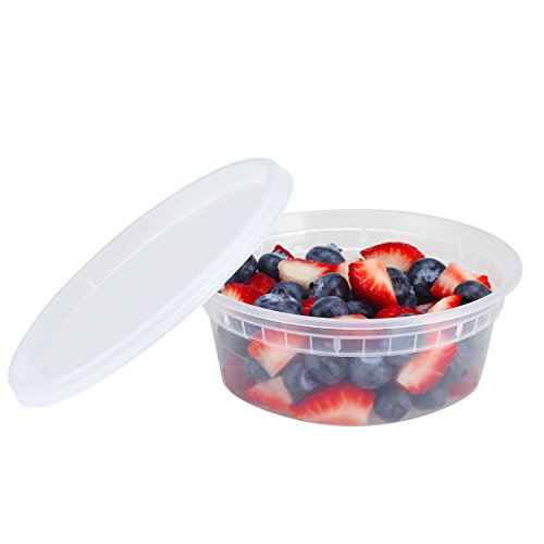 Freshware 40Pack 8 oz Plastic Food Storage Containers with Airtight