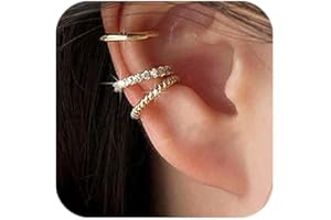 ecozran Ear Cuffs & Wraps – Non-Piercing Trendy Earrings for Women, Perfect Teen Girl Gifts - Gold & Silver Ear Crawlers with Snowflake Star Design