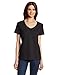 Hanes Womens Perfect-t V-neck T-shirt, Ringspun Cotton Short Sleeve Tee For 1 Or 2 Pack Fashion-t-shirts, Black - 1 Pack, Medium US