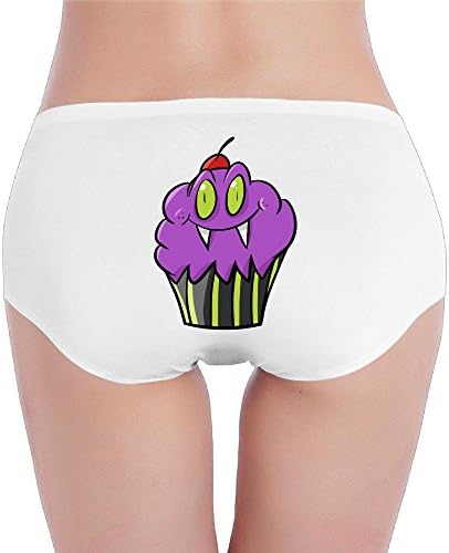 Ward Smith Women's Halloween Cupcake Low-Rise Cotton Bikini Brief Seamless Panties Underwear XL White