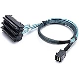 CableDeconn SFF-8643 Internal Mini SAS HD to (4) 29pin SFF-8482 connectors with SAS 15pin Power Port 12GB/S Cable (1M) (H0204)